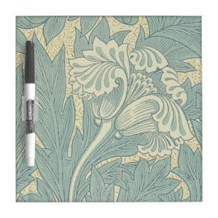 William Morris Classic Tulip Blue Floral Dry-Erase Board