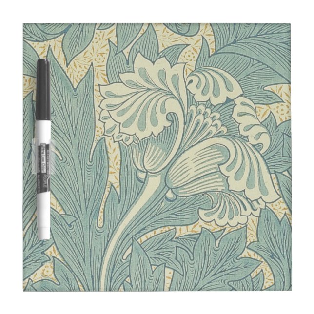 William Morris Classic Tulip Blue Floral Dry-Erase Board (Front)