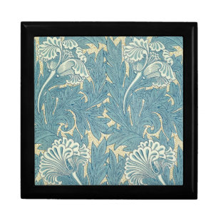 William Morris Classic Tulip Blue Floral Jewelry Box