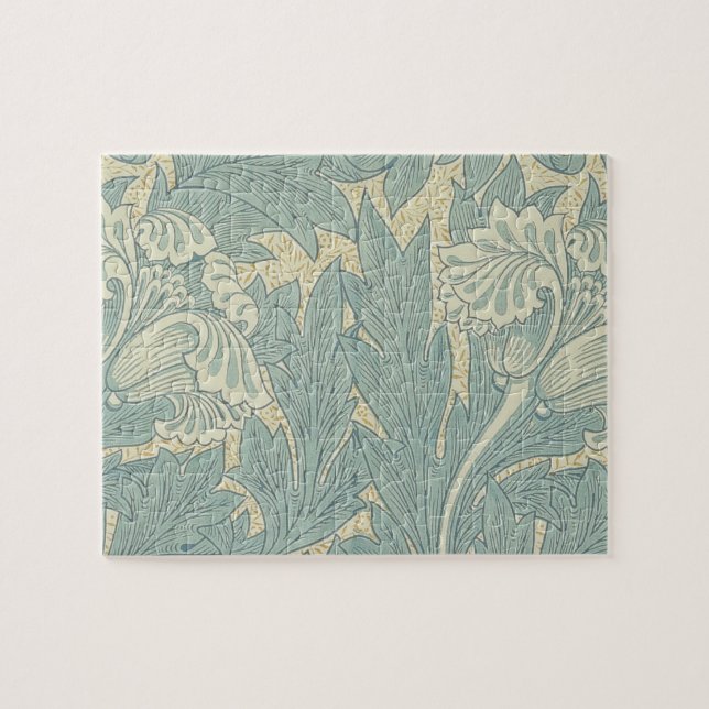 William Morris Classic Tulip Blue Floral Jigsaw Puzzle (Horizontal)