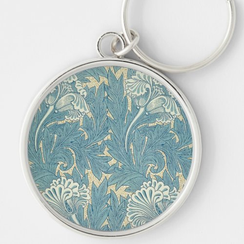 William Morris Classic Tulip Blue Floral Keychain