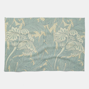 William Morris Classic Tulip Blue Floral Kitchen Towel