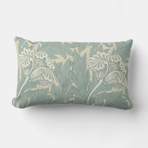 William Morris Classic Tulip Blue Floral Lumbar Pillow