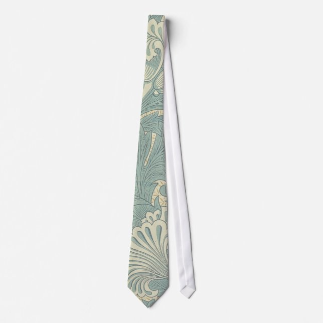 William Morris Classic Tulip Blue Floral Neck Tie (Front)