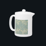 William Morris Classic Tulip Blue Floral Teapot<br><div class="desc">William Morris Blue Tulip - The Vintage Tulip pattern by 19th Century British textile and wallpaper designer William Morris shows off a beautiful pattern of soft greenish-blue Tulips and tulip leaves. The color scheme is a wonderful floral design with blue antique colors. The design was originally created in the late...</div>
