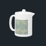 William Morris Classic Tulip Blue Floral Teapot<br><div class="desc">William Morris Blue Tulip - The Vintage Tulip pattern by 19th Century British textile and wallpaper designer William Morris shows off a beautiful pattern of soft greenish-blue Tulips and tulip leaves. The color scheme is a wonderful floral design with blue antique colors. The design was originally created in the late...</div>