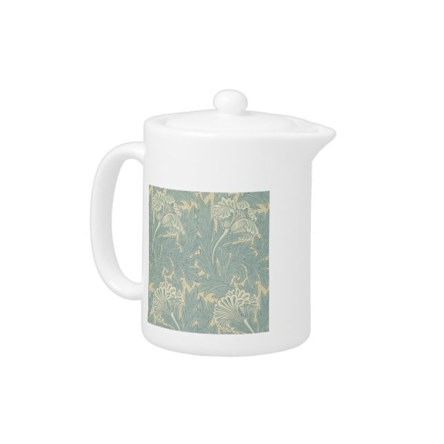 William Morris Classic Tulip Blue Floral Teapot (Left)
