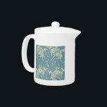 William Morris Classic Tulip Blue Floral Teapot<br><div class="desc">William Morris Blue Tulip - The Vintage Tulip pattern by 19th Century British textile and wallpaper designer William Morris shows off a beautiful pattern of soft greenish-blue Tulips and tulip leaves. The color scheme is a wonderful floral design with blue antique colors. The design was originally created in the late...</div>