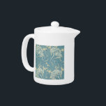 William Morris Classic Tulip Blue Floral Teapot<br><div class="desc">William Morris Blue Tulip - The Vintage Tulip pattern by 19th Century British textile and wallpaper designer William Morris shows off a beautiful pattern of soft greenish-blue Tulips and tulip leaves. The color scheme is a wonderful floral design with blue antique colors. The design was originally created in the late...</div>