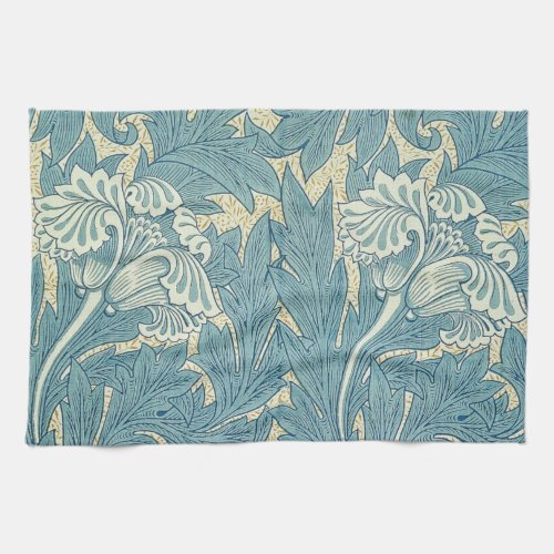 William Morris Classic Tulip Blue Floral Towel