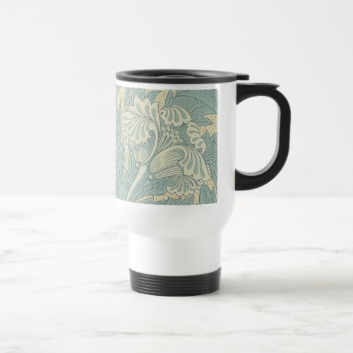 William Morris Classic Tulip Blue Floral Travel Mug