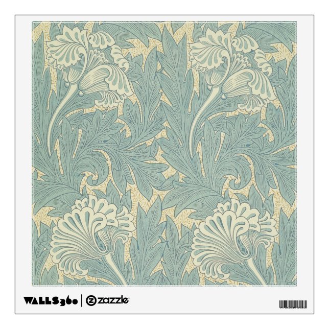 William Morris Classic Tulip Blue Floral Wall Decal (Front)