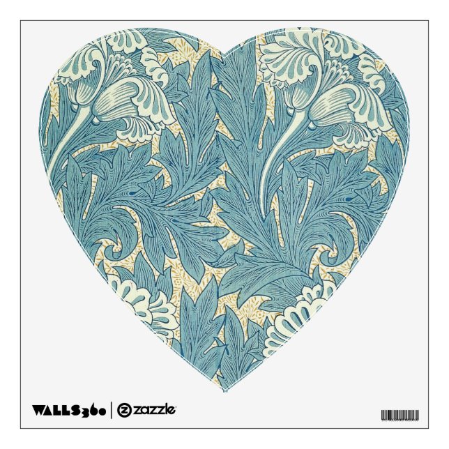 William Morris Classic Tulip Blue Floral Wall Sticker (Front)