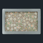 William Morris Clover Botanical Flower Belt Buckle<br><div class="desc">Antique Clover William Morris Floral Wallpaper Design -- The Vintage Clover pattern by 19th Century British textile and wallpaper designer William Morris shows off a beautiful pattern of white and orange clovers in a field of green and gray leaves. The exquisite floral pattern was designed by famous nineteenth century textile...</div>