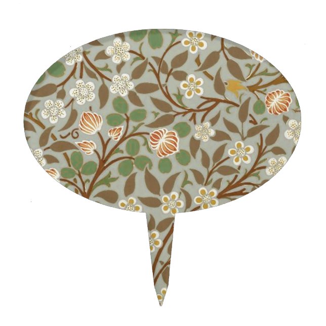 William Morris Clover Botanical Flower Cake Topper (Front)