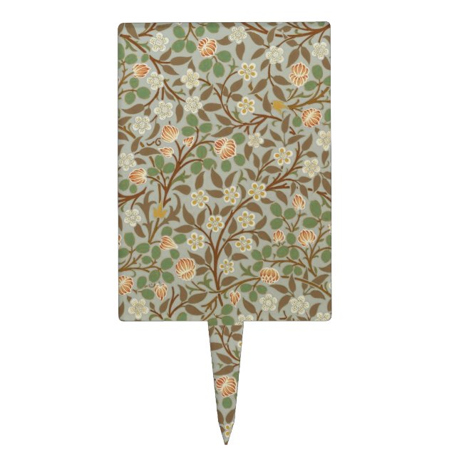 William Morris Clover Botanical Flower Cake Topper (Front)
