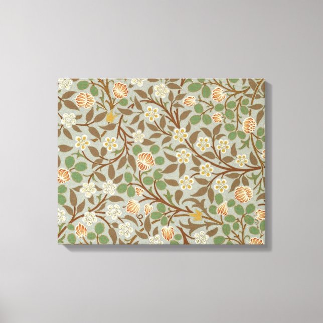 William Morris Clover Botanical Flower Canvas Print (Front)