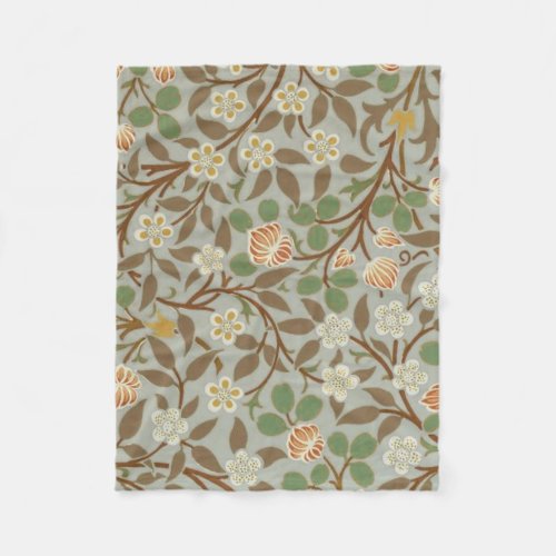 William Morris Clover Botanical Flower Fleece Blanket