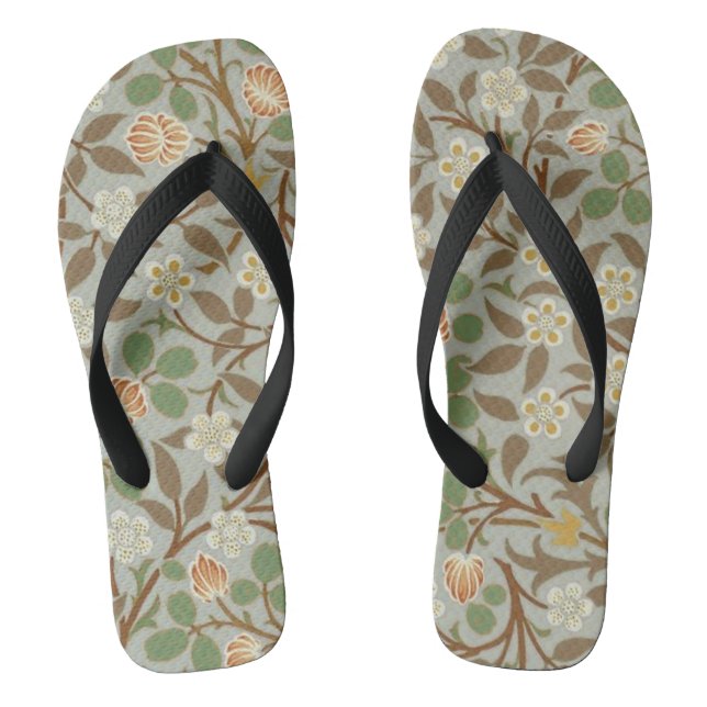 William Morris Clover Botanical Flower Flip Flops (Footbed)