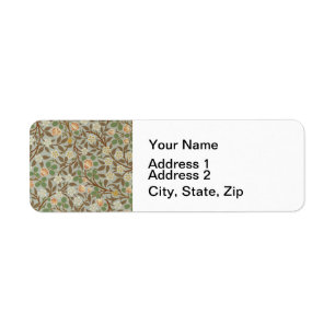 William Morris Clover Botanical Flower Label