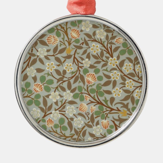 William Morris Clover Botanical Flower Metal Ornament (Front)