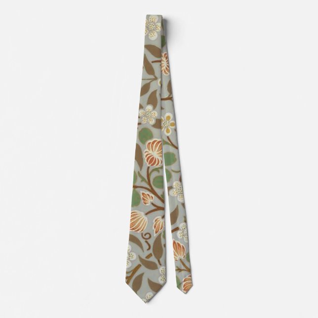 William Morris Clover Botanical Flower Neck Tie (Front)