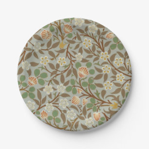 William Morris Clover Botanical Flower Paper Plates