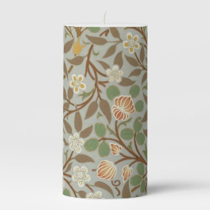 William Morris Clover Botanical Flower Pillar Candle