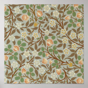 William Morris Clover Botanical Flower Poster
