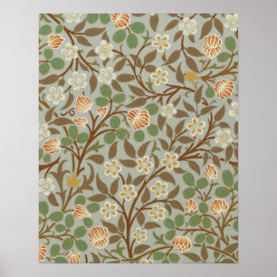 William Morris Clover Botanical Flower Poster