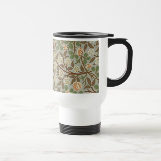 William Morris Clover Botanical Flower Travel Mug (Right)