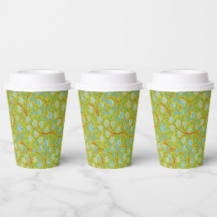 William Morris - Clover (green, yellow, blue) Paper Cups