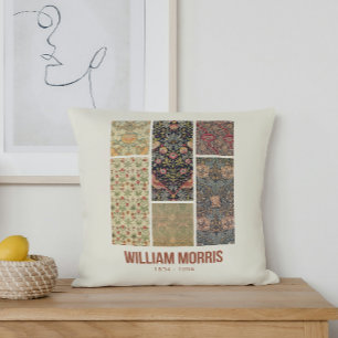 William Morris Collected Art Pattern Collage Throw Pillow