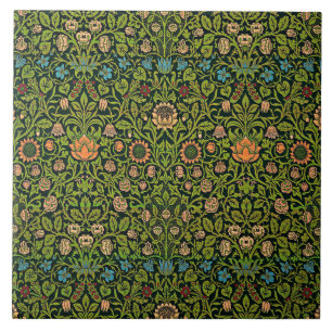 William Morris - Columbine, dark green, Case-Mate Ceramic Tile