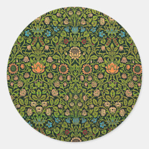William Morris - Columbine, dark green, Case-Mate Classic Round Sticker
