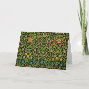 William Morris - Columbine, dark green, Case-Mate Letterpress Thank You Card