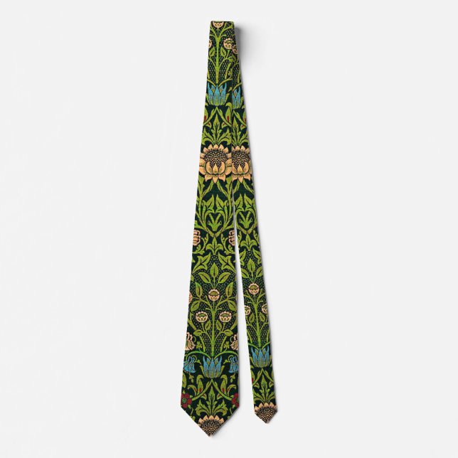 William Morris - Columbine, dark green, Case-Mate Neck Tie (Front)