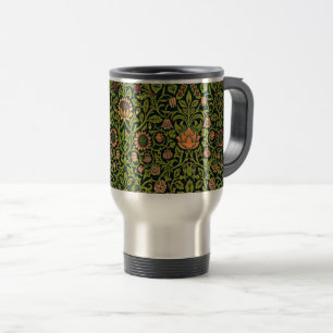 William Morris - Columbine, dark green, Case-Mate Travel Mug