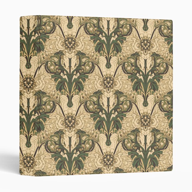 William Morris Compton Floral Art Nouveau Pattern 3 Ring Binder (Front/Spine)