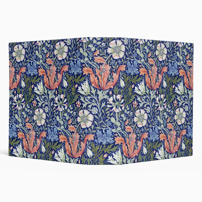 William Morris Compton Floral Art Nouveau Pattern 3 Ring Binder (Background)