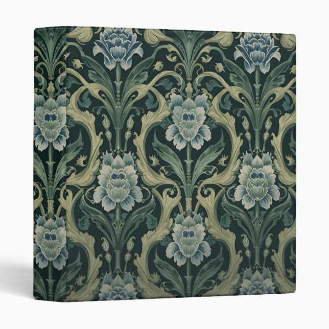 William Morris Compton Floral Art Nouveau Pattern 3 Ring Binder (Front/Spine)