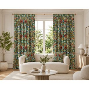 William Morris Compton Floral Art Nouveau Pattern Blackout Curtains