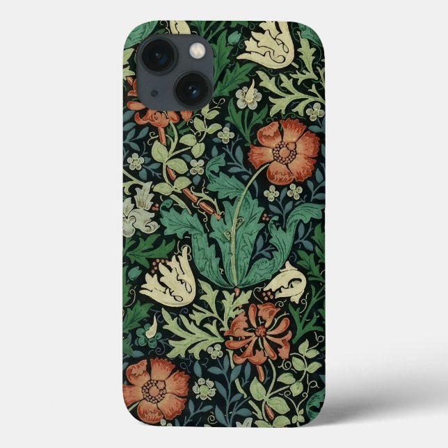 William Morris Compton Floral Art Nouveau Pattern Case-Mate iPhone Case (Back)