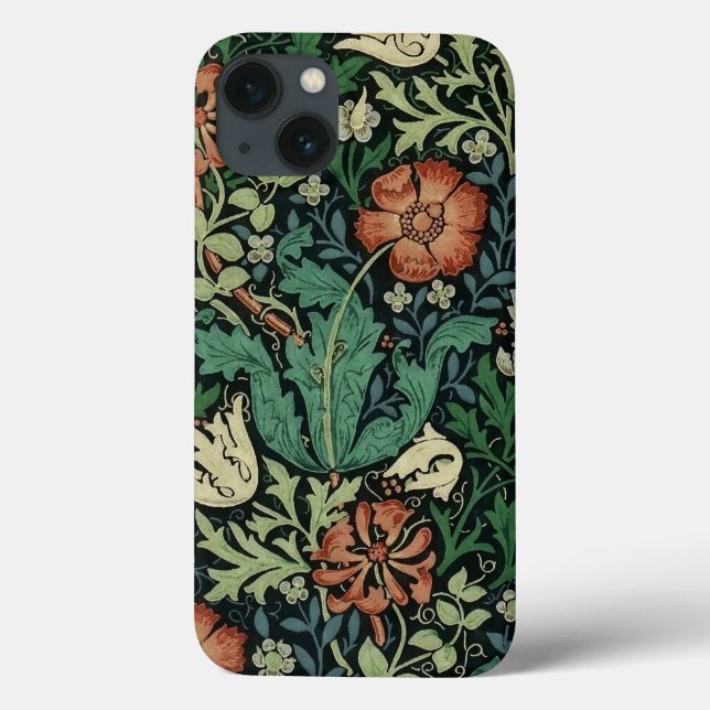 William Morris Compton Floral Art Nouveau Pattern Case-Mate iPhone Case (Back)