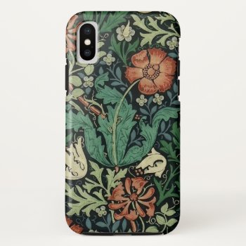 William Morris Compton Floral Art Nouveau Pattern Iphone X Case by artfoxx at Zazzle