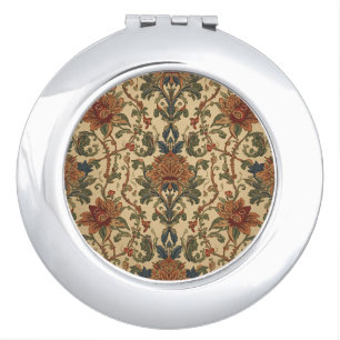 William Morris Compton Floral Art Nouveau Pattern Compact Mirror