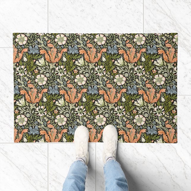 William Morris Compton Floral Art Nouveau Pattern Doormat (Indoor)