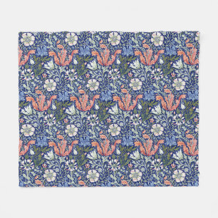 William Morris Compton Floral Art Nouveau Pattern Fleece Blanket