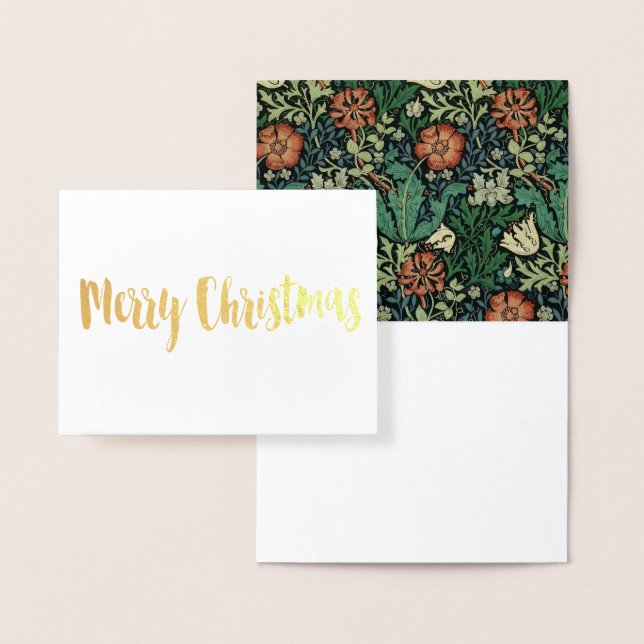 William Morris Compton Floral Art Nouveau Pattern Foil Card (Display)