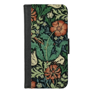 William Morris Compton Floral Art Nouveau Pattern iPhone 8/7 Wallet Case